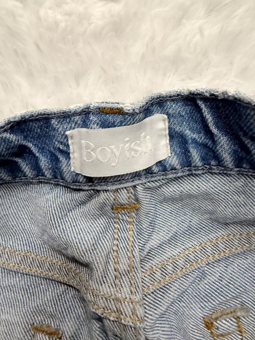 Boyish By Her The Tommy Button Fly High Rise Straight Distressed Jeans Waist 28" - Picture 7 of 10